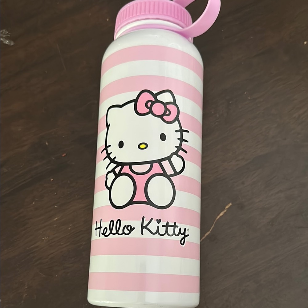Hello Kitty Striped Pink and White Bottle